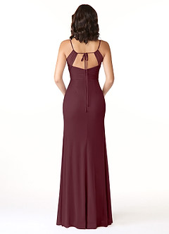 Azazie Reneya Bridesmaid Dresses Cabernet Mermaid Bow Mesh Dress image2