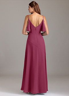 Azazie Darcia Bridesmaid Dresses Mulberry A-Line Side Slit Chiffon Dress image5