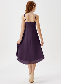 Azazie Mariam Junior A-Linie Plissee Chiffon Kleid Pflaume image2