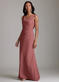 Azazie Linelle Bridesmaid Dresses Amethyst Mermaid Pleated Chiffon Dress image6