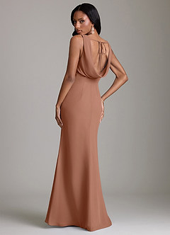 Azazie Linelle Bridesmaid Dresses Bronzer Mermaid Pleated Chiffon Dress image2