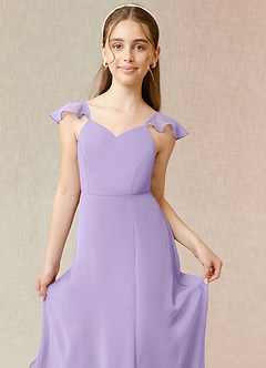 Azazie Everett Junior Lilac A-Line Chiffon Dress image5