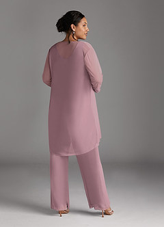 Azazie Frances Mother of the Bride Dresses Dusty Rose Jumpsuit/Pantsuit Scoop Mesh Dress image12