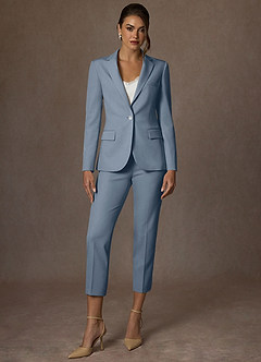 front Kennedy Azul Empoeirado Blazer estruturado com elastano