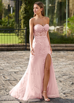 Lacefloral Pink Silk-like Satin Prom Dress image4