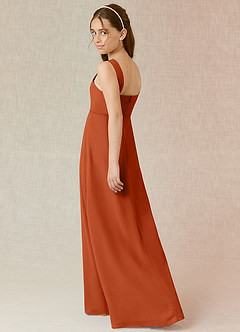 Azazie Denice Junior Burnt Orange A-Line Chiffon Dress image2