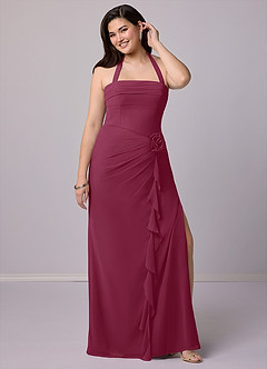 Barbie ♥ Azazie Bridesmaid Dresses Mulberry Sheath Strapless Chiffon Convertible Dress image12