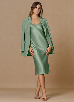 front Rowan Matcha Blazer met verfijnde weefstructuur en functionele eigenschappen