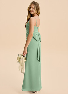 Azazie Amelia Junior Matcha Mermaid Pleated Chiffon Dress image6