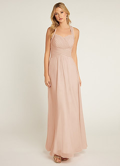 Azazie Claudia Jurken voor bruidsmeisjes Jurk van Chiffon met A-Lijn Sweetheart Halslijn Engelse Roos image1