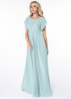 Azazie Lily Final Sale Empire Pleated Chiffon Floor-Length Dress image4