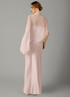 Azazie Jaleesa Morsiusneito Mekot A-linja Korkea kaulus Joustava satiini Lattian pituus Pukeutua image6