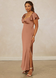 Christian Siriano Bridal for Azazie 1005 Bridesmaid Dresses Bronzer Sheath Sweetheart Neckline Stretch Satin Dress image11