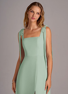Azazie Debra Bridesmaid Dresses Agave A-Line with Pockets Chiffon Convertible Dress image7