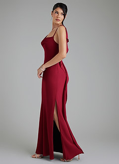 Azazie Veronica Bridesmaid Dresses Burgundy Sheath Chiffon Dress image5