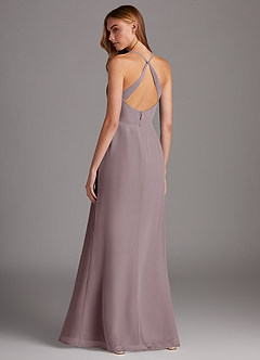 Azazie Manila Final Sale Dusk Sheath V-Neck Chiffon Dress image2