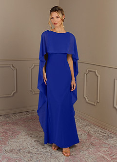 Azazie Dion vestidos de madre de la novia Vestido de Azul Real de Crepé elástico de Recto con Scoop image1
