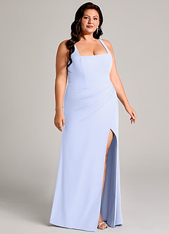 Azazie Mero Jurken voor bruidsmeisjes Jurk van Chiffon met Kolom Geplooid Lavendel image13