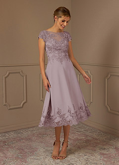 Azazie Terrano Mother of the Bride Dresses Vintage Mauve A-Line Scoop Lace Dress image1
