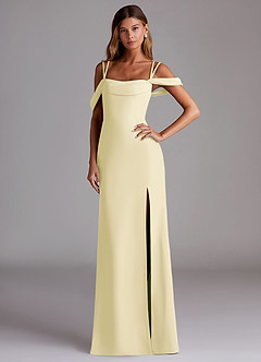 Azazie Callan Bridesmaid Dresses Lemon Sorbet Mermaid Pleated Chiffon Convertible Dress image1
