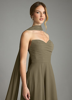 Azazie Ayla Abiti da Damigella Abito A-Line in Chiffon Scollo a Cuore Willow Green image6