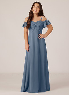 Azazie Juna Junior Twilight A-Line Off the Shoulder Chiffon Dress image1