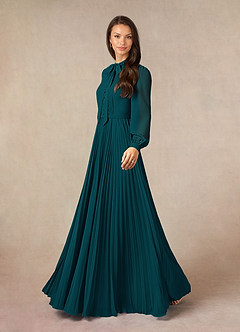 Azazie Adellah vestidos de madre de la novia Vestido de Pino de Gasa de Corte En A con Plisado image2