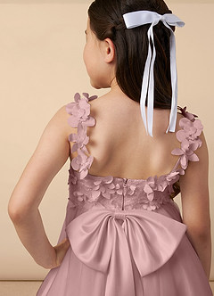 Azazie Ceres Flower Girl Dresses Dusty Rose Ball-Gown Lace Tulle Dress image5