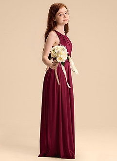 Azazie Bibiane Junior Klä av A-Line i Stretch Satin Plisserad image5