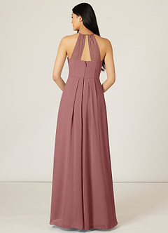 Azazie Sarah Brautjungfernkleider Empire Plissee Chiffon Kleid Wüstenrose image2