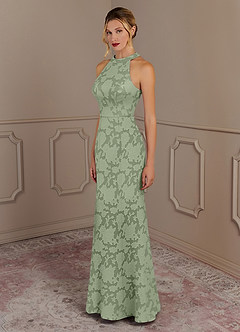 Azazie Tyra Mother of the Bride Dresses Dusty Sage Mermaid Floral Burnout Dress image2