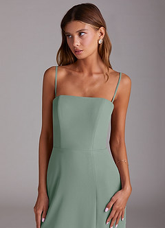 Azazie Wren Bridesmaid Dresses Silver Sage A-Line Strapless Chiffon Dress image6