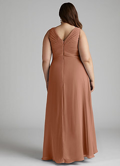 Azazie Flora Bridesmaid Dresses Bronzer A-Line Pleated Chiffon Dress image13