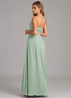 Azazie Lucienne Bridesmaid Dresses Agave A-Line Strapless Chiffon Convertible Dress image2
