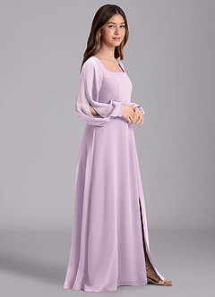 Azazie Bondi Junior Robe Trapèze en Mousseline de soie Blouson Frostiges Flieder image4