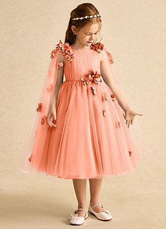 Azazie Staria Flower Girl Dresses Sunset Ball-Gown Ruched Tulle Dress image7