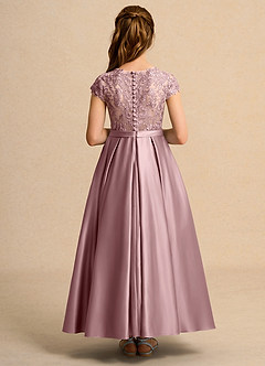 Azazie Bunny Girl vestidos de niña de las flores Vestido de Rosa Polvorienta de Encaje de Princesa image2