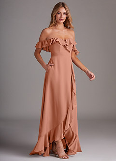 Azazie Lyra Bridesmaid Dresses MAI TAI A-Line Chiffon Convertible Dress image6