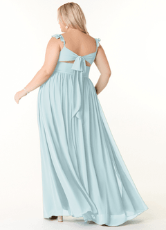 Azazie Metz Final Sale Mist A-Line Sweetheart Ruched Chiffon Dress image8