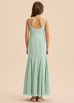 Azazie Evey Junior Vestido de Agave de Gasa de Corte Sirena con Plisado image2