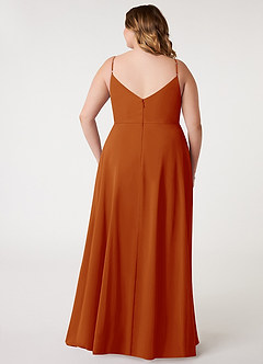 Azazie Daenerys Bridesmaid Dresses Paprika A-Line Cowl Chiffon Dress image9