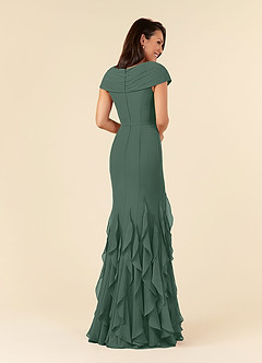 Azazie Bailora Mother of the Bride Dresses Sea Moss Mermaid Ruched Chiffon Dress image7