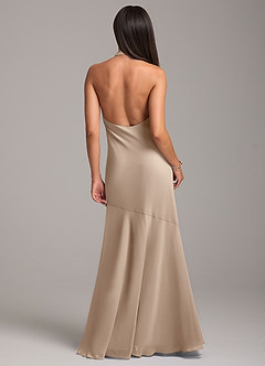 Azazie Lorena Bridesmaid Dresses Taupe Mermaid Pleated Chiffon Dress image7