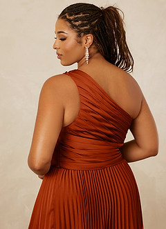 Christian Siriano Bridal for Azazie 1008 Bridesmaid Dresses Paprika A-Line One Shoulder Stretch Satin Dress image15
