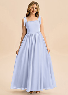 Azazie Delia Junior Abito A-Line in Chiffon Fiocco Lavanda image3