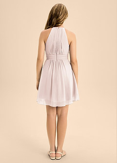 Azazie Bonnie Junior Rose Petal A-Line Pleated Chiffon Dress image2