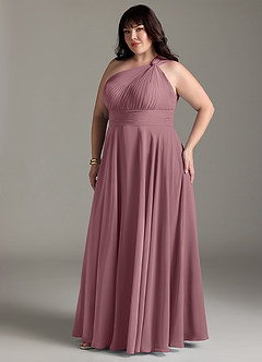 Azazie Charlize Bridesmaid Dresses Amethyst A-Line One Shoulder Chiffon Dress image11