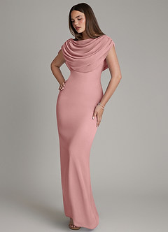 Azazie Hadley Bridesmaid Dresses Dusty Rose Mermaid Pleated Chiffon Dress image8