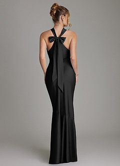 Azazie Reign Klänningar att prova hemma Klä av Sjöjungfru i Stretch Satin Plisserad Svart image2