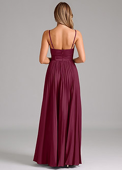 Azazie Tyla Robes de demoiselle d'honneur Robe Trapèze en Satin extensible Encolure en Forme de Cœur Mûre image2